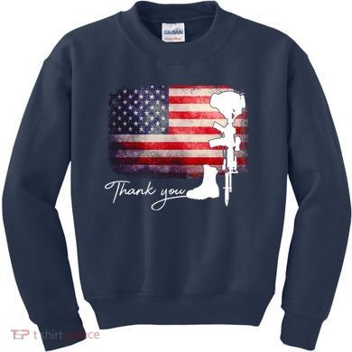Thank You Veterans Memorial Day Kids Sweatshirt