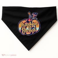 Thankful & Blessed Fashion Pumpkin USA-Made Doggie Bandana thumb 0