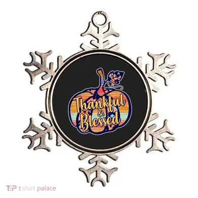 Thankful & Blessed Fashion Pumpkin Ornament
