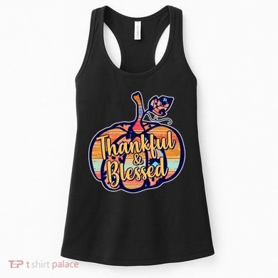Thankful & Blessed Fashion Pumpkin Women's Tank Top