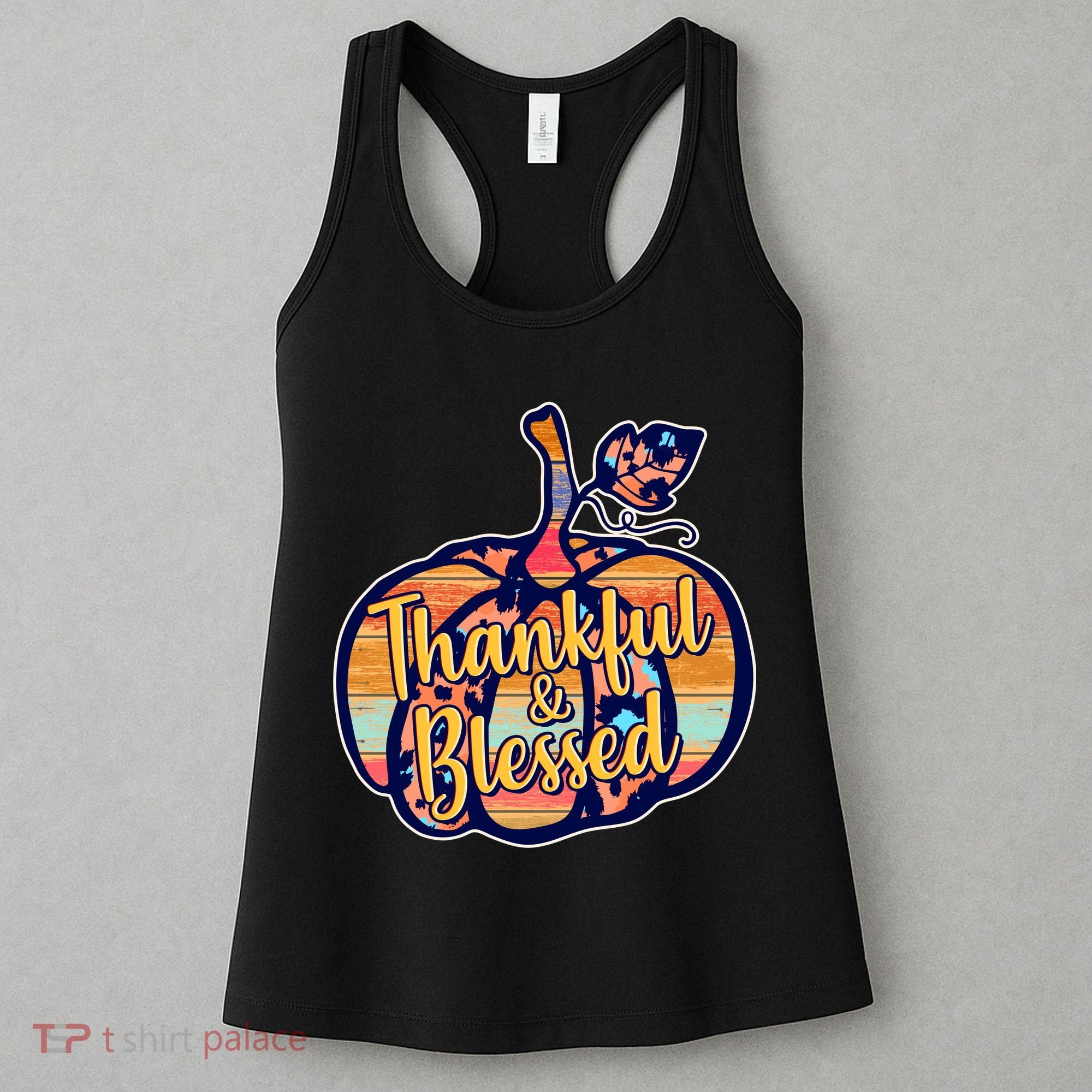 Thankful & Blessed Fashion Pumpkin Women's Tank Top