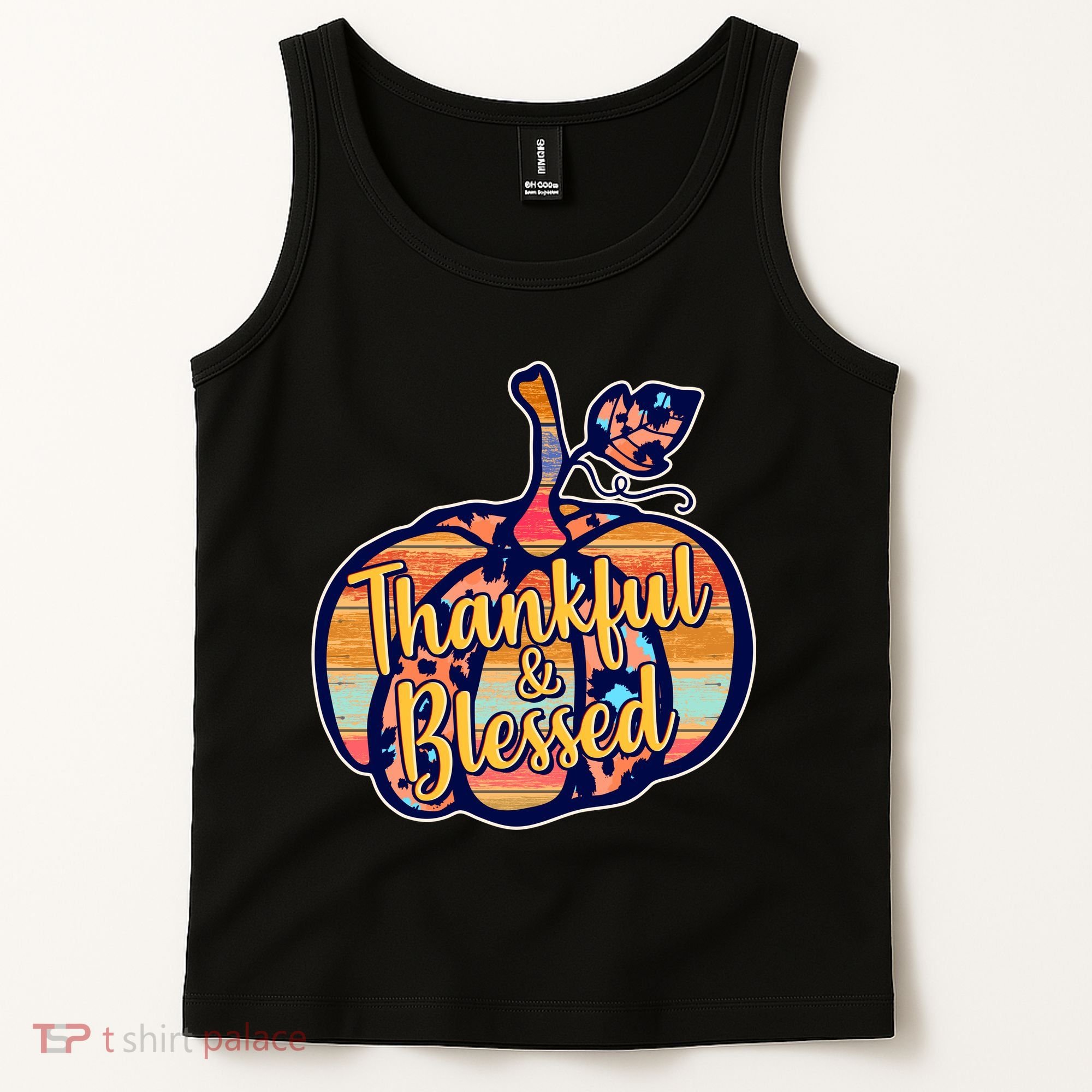 Thankful & Blessed Fashion Pumpkin Tank Top