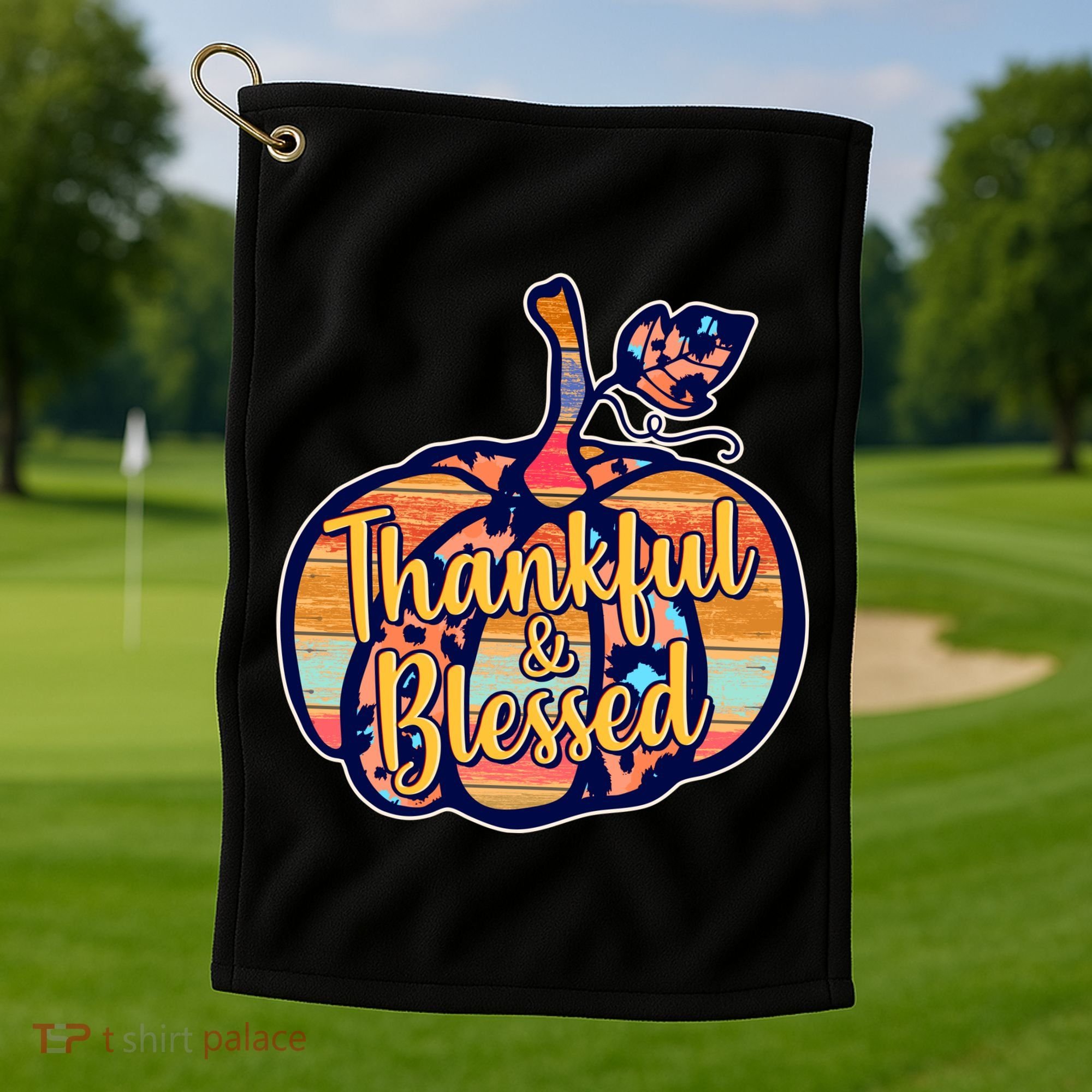 Thankful & Blessed Fashion Pumpkin Golf Towel