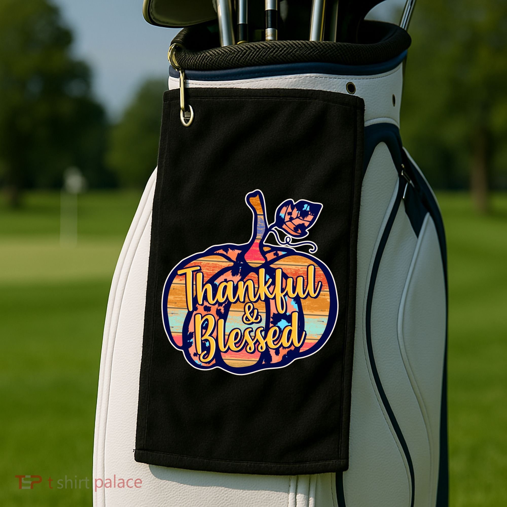 Thankful & Blessed Fashion Pumpkin Golf Towel