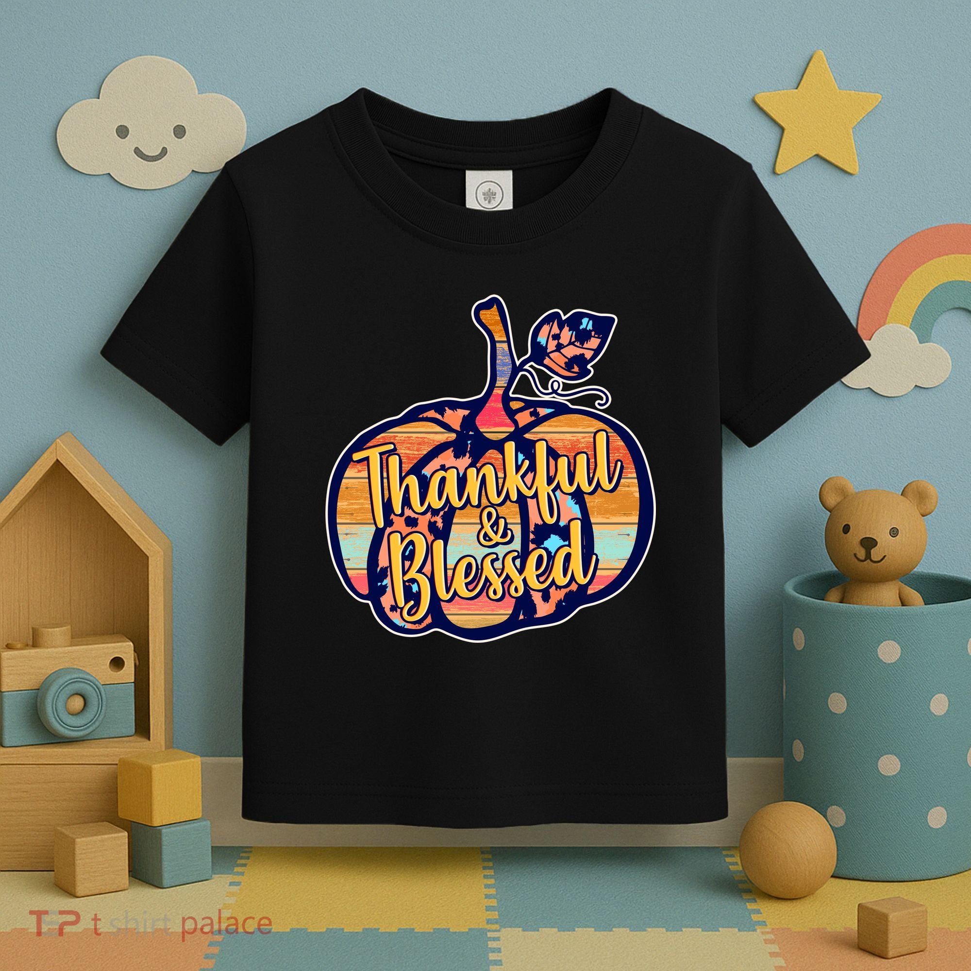 Thankful & Blessed Fashion Pumpkin Toddler T-Shirt