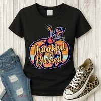 Thankful & Blessed Fashion Pumpkin Women's T-Shirt thumb 3