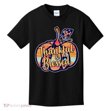 Thankful & Blessed Fashion Pumpkin Kids T-Shirt