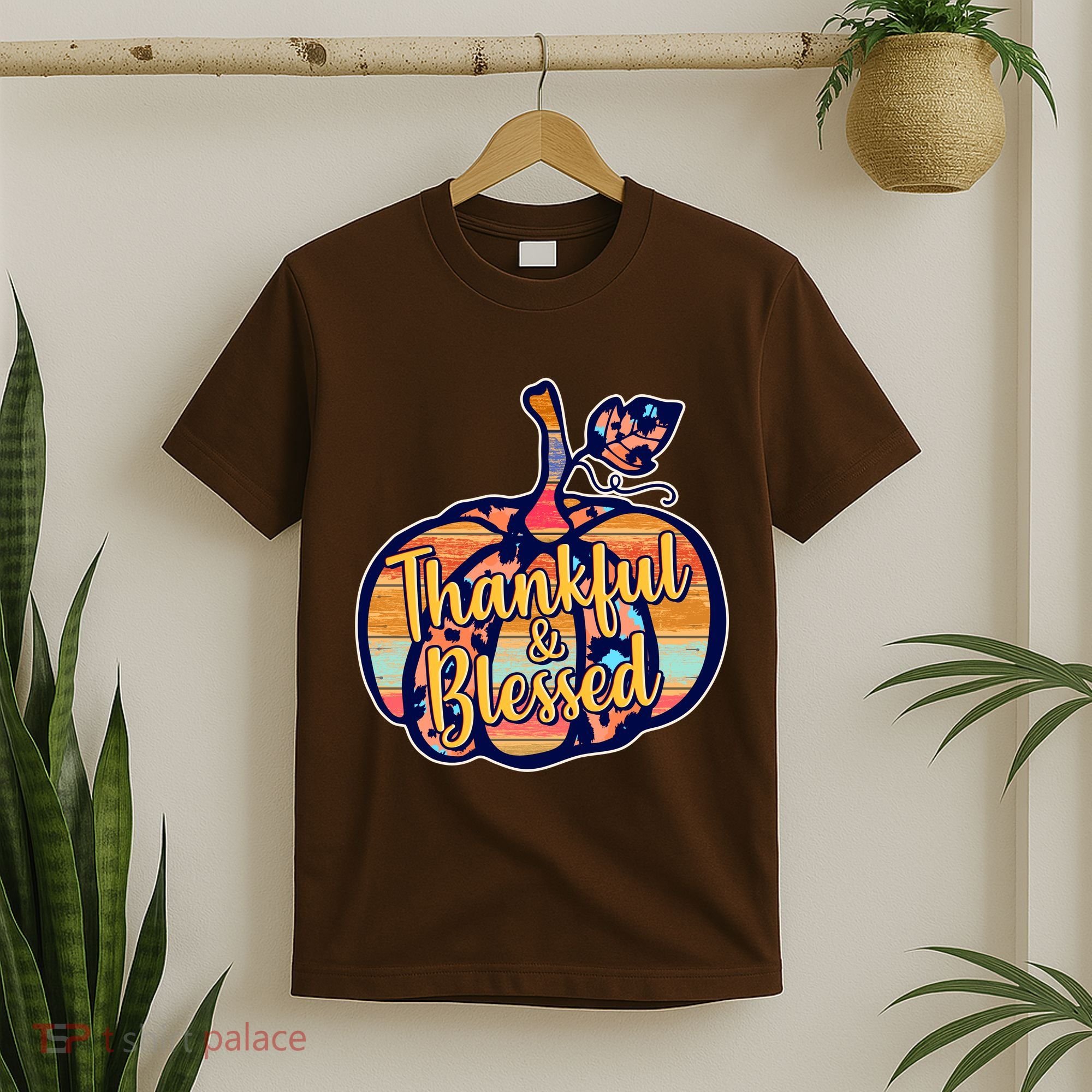 Thankful & Blessed Fashion Pumpkin T-Shirt