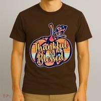 Thankful & Blessed Fashion Pumpkin T-Shirt thumb 3