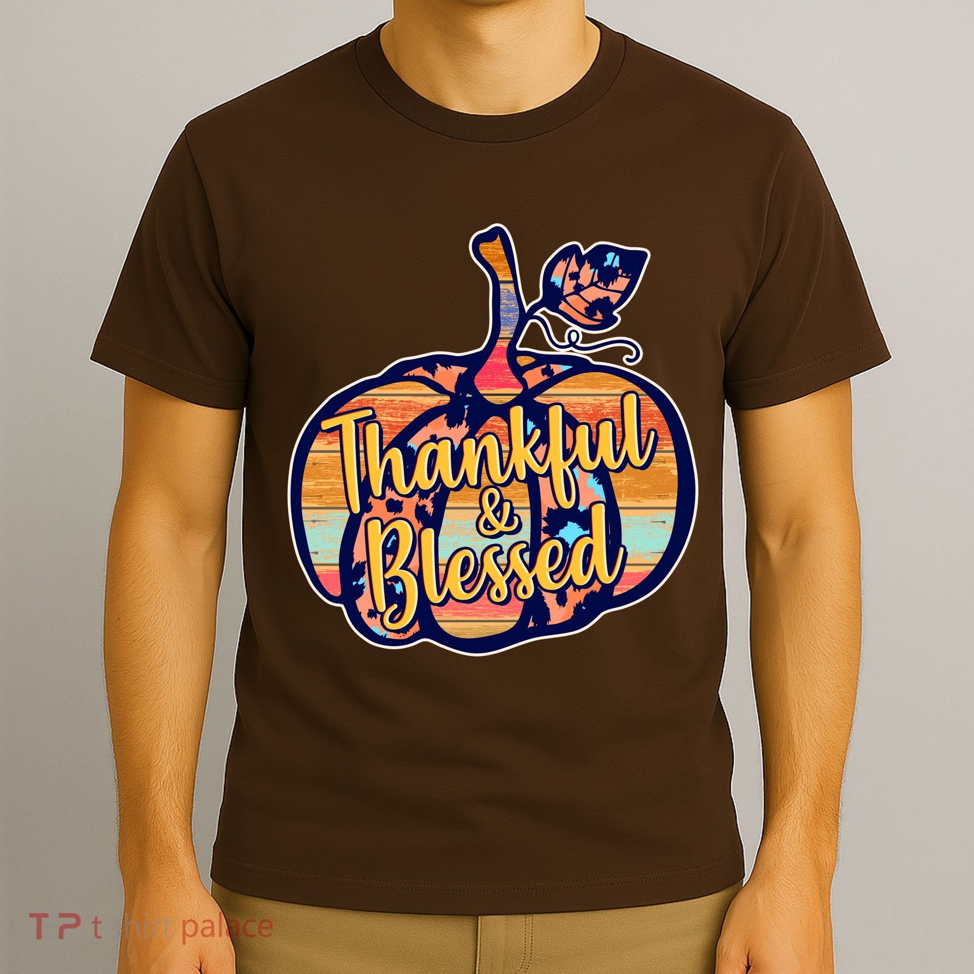 Thankful & Blessed Fashion Pumpkin T-Shirt