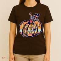 Thankful & Blessed Fashion Pumpkin T-Shirt thumb 4