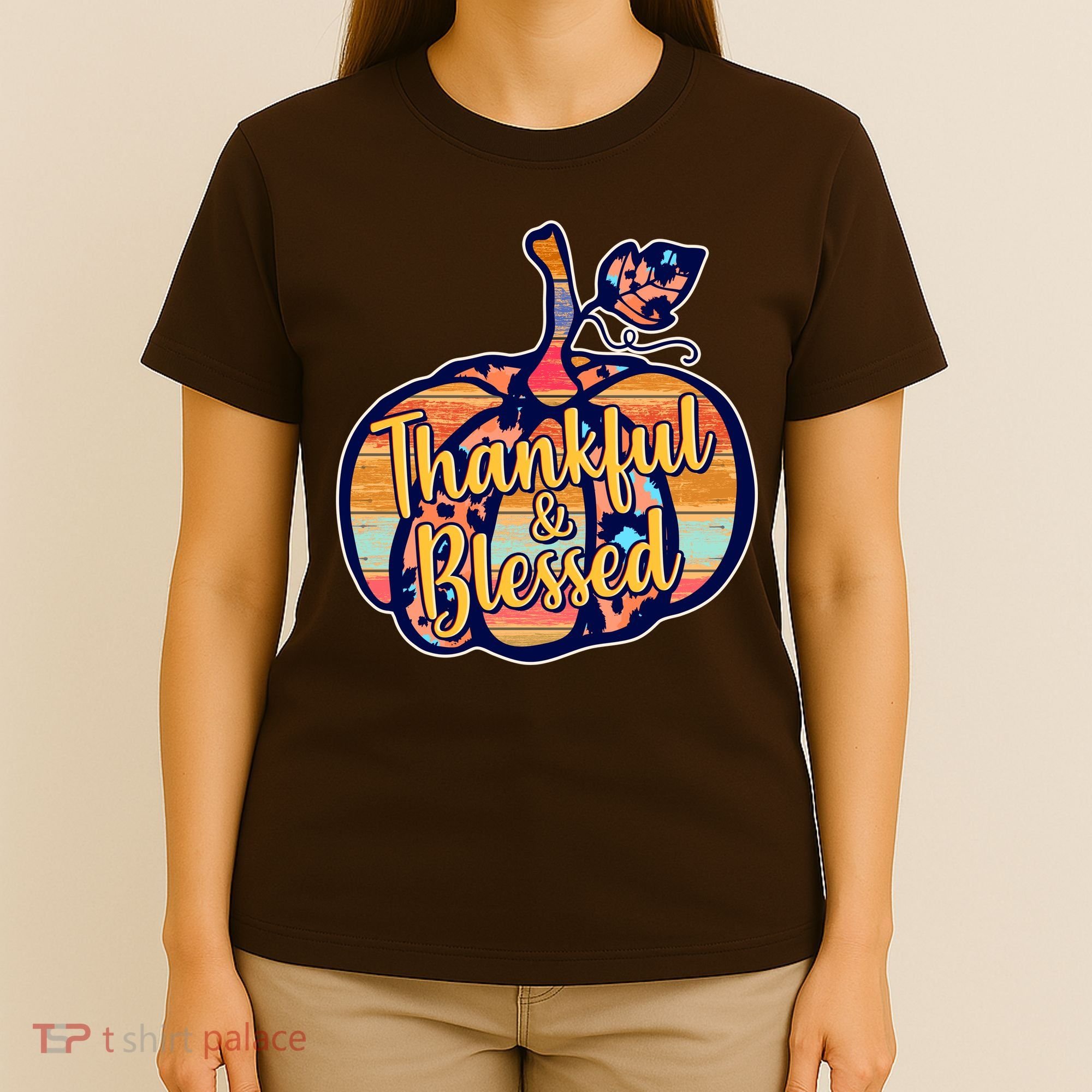 Thankful & Blessed Fashion Pumpkin T-Shirt