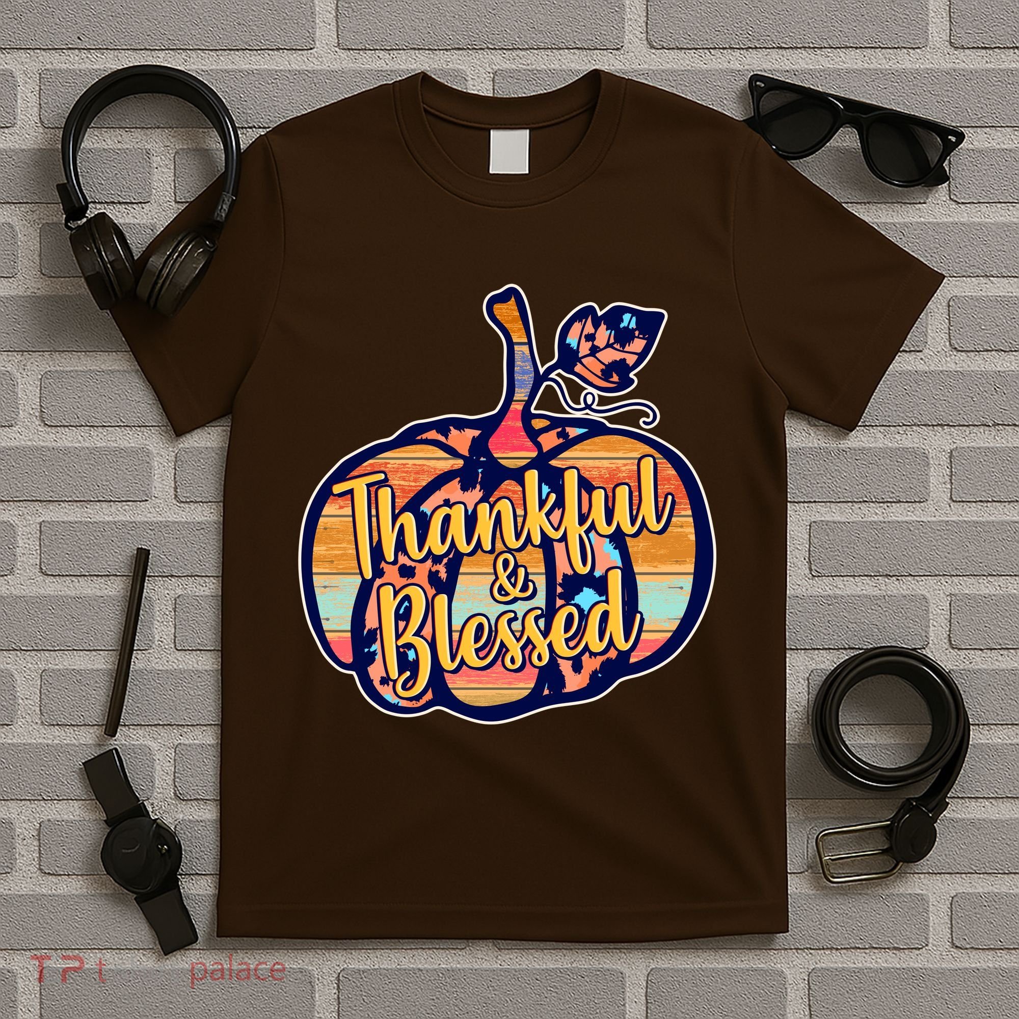 Thankful & Blessed Fashion Pumpkin T-Shirt
