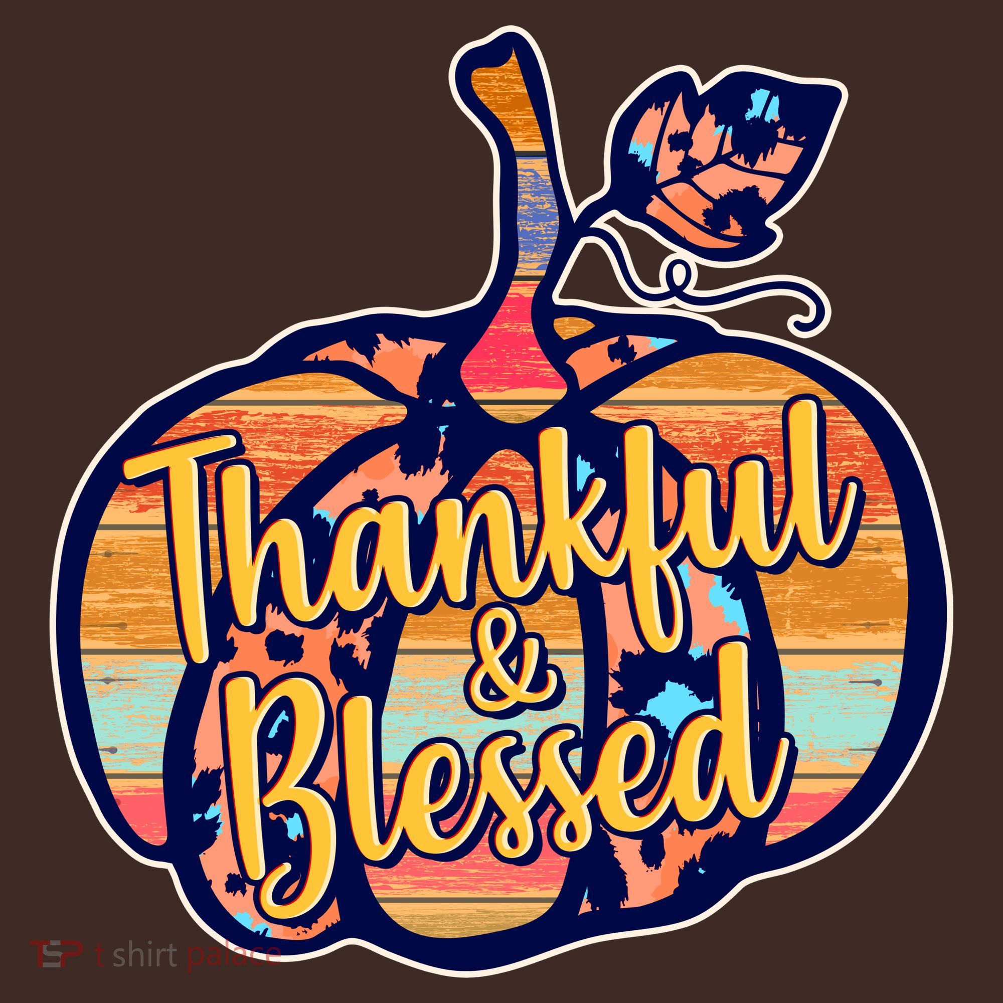 Thankful & Blessed Fashion Pumpkin T-Shirt