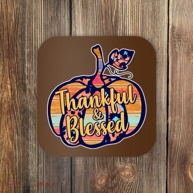 Thankful & Blessed Fashion Pumpkin Coaster