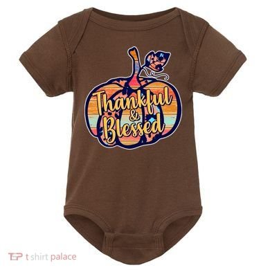 Thankful & Blessed Fashion Pumpkin Baby Bodysuit