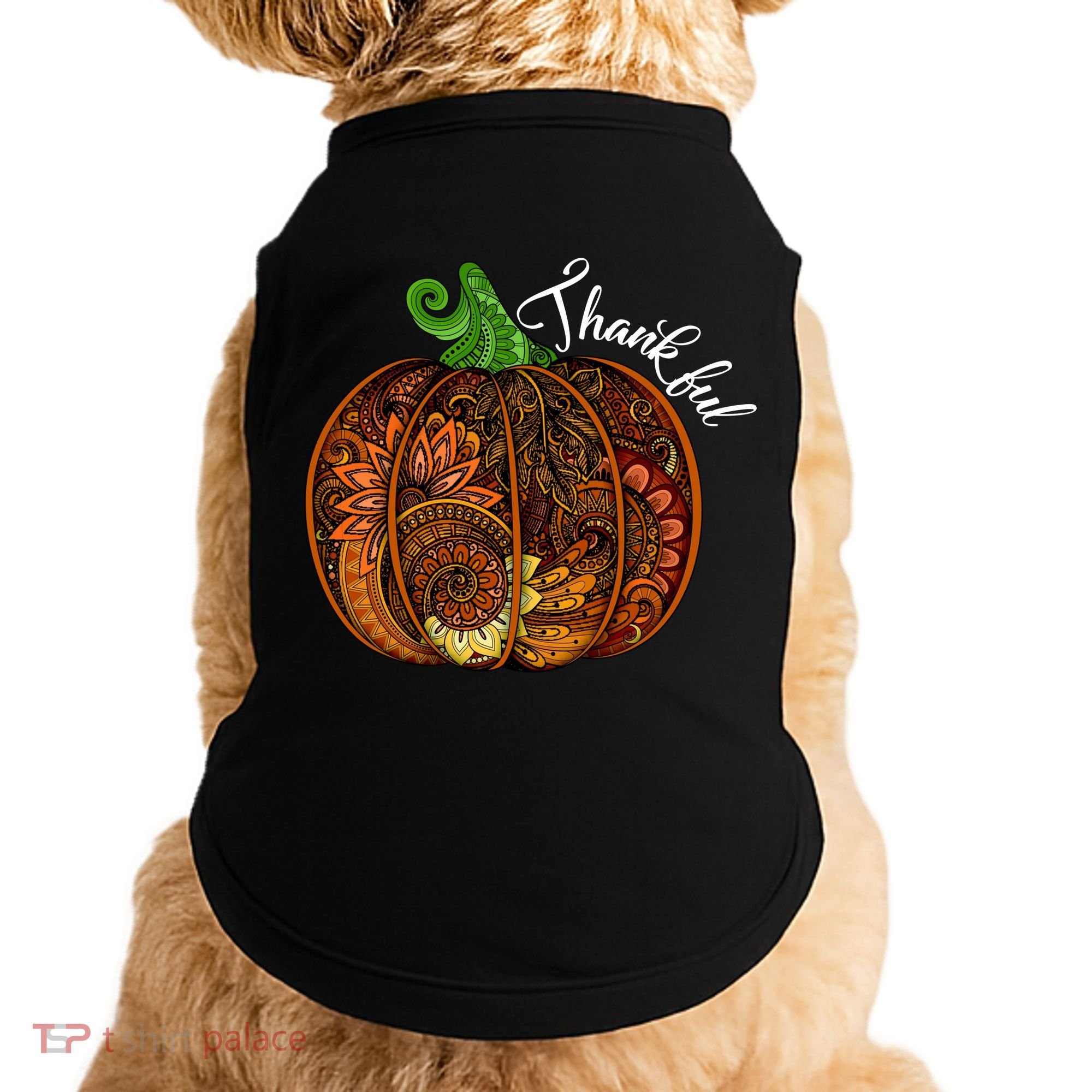 Thankful Abstract Pumpkin Thanksgiving Doggie Tank
