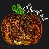 Thankful Abstract Pumpkin Thanksgiving Long Sleeve Shirt thumb 2