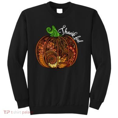 Thankful Abstract Pumpkin Thanksgiving Sweatshirt