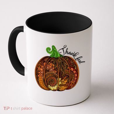 Thankful Abstract Pumpkin Thanksgiving Coffee Mug