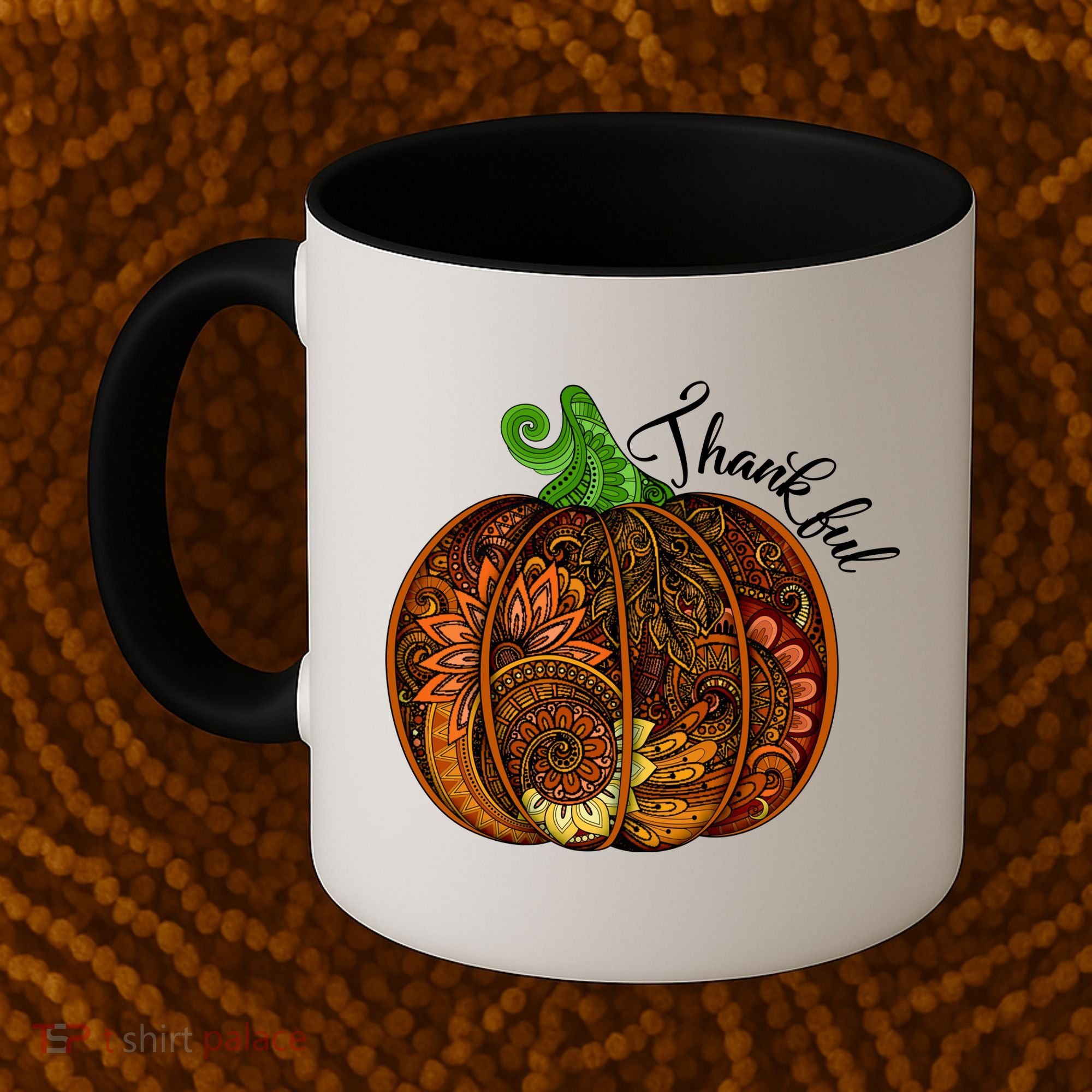Thankful Abstract Pumpkin Thanksgiving Coffee Mug