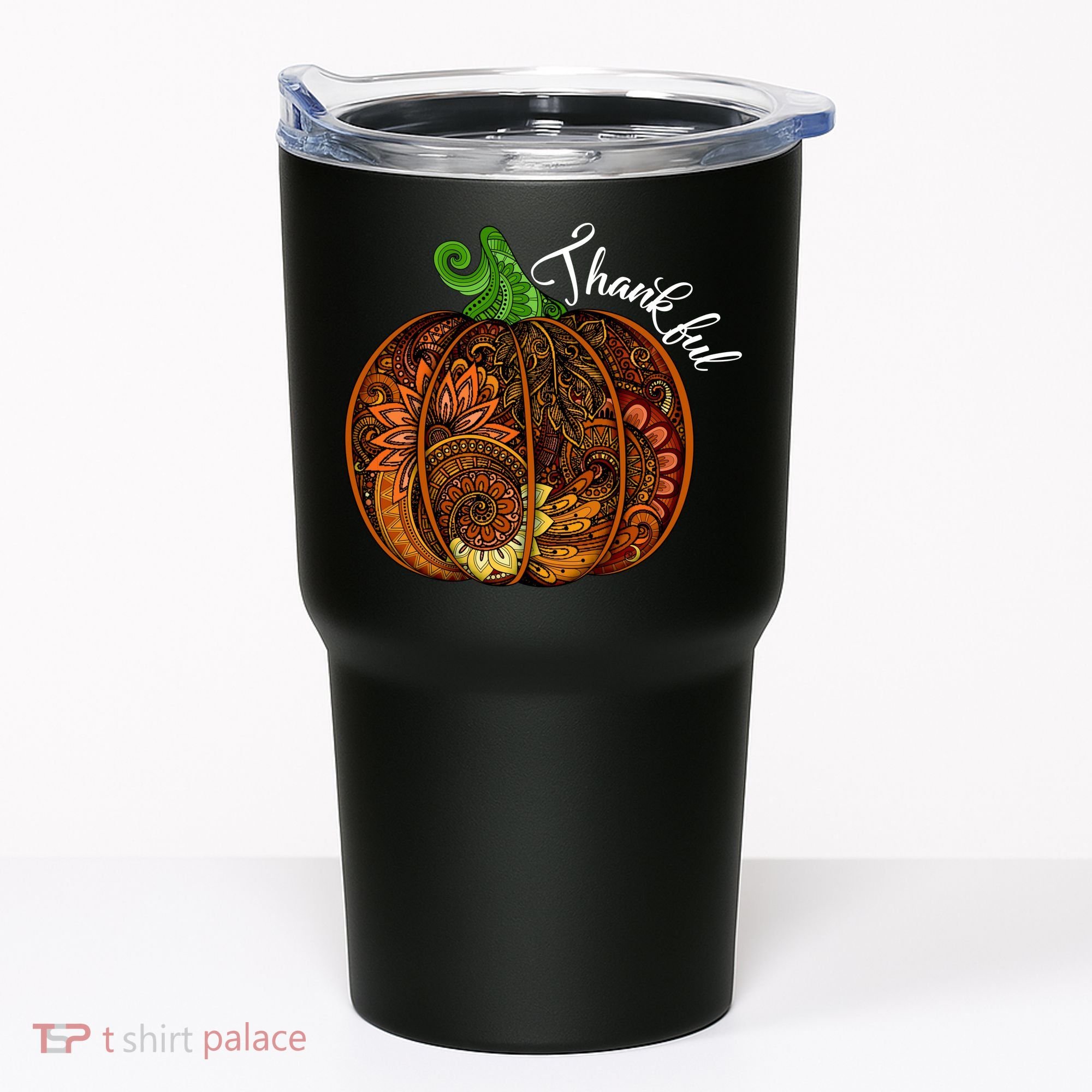 Thankful Abstract Pumpkin Thanksgiving Tumbler