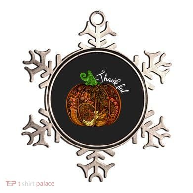 Thankful Abstract Pumpkin Thanksgiving Ornament