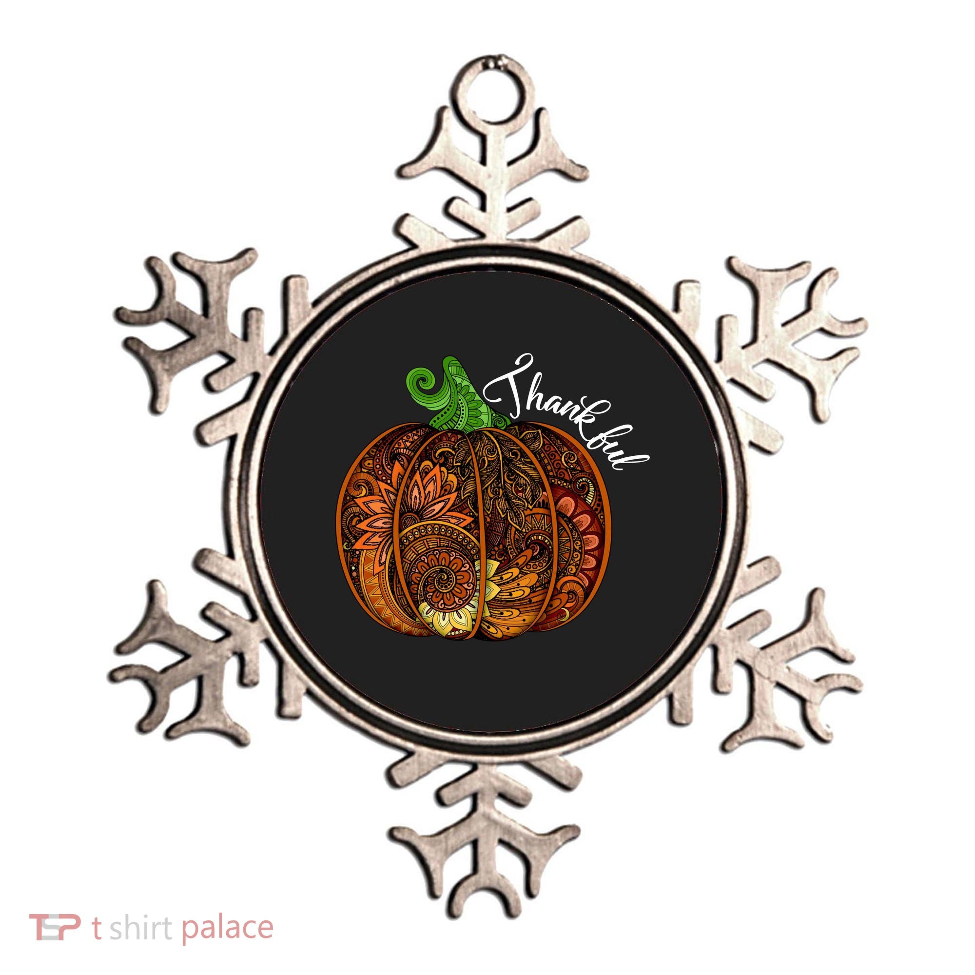 Thankful Abstract Pumpkin Thanksgiving Ornament