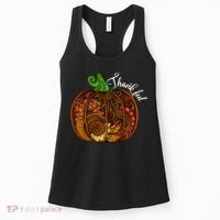 Thankful Abstract Pumpkin Thanksgiving Women's Tank Top thumb 0