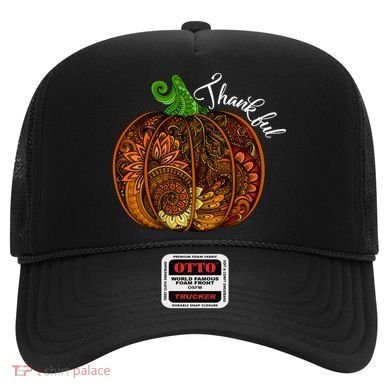 Thankful Abstract Pumpkin Thanksgiving Hat