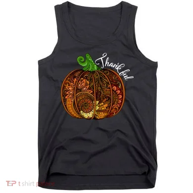 Thankful Abstract Pumpkin Thanksgiving Tank Top