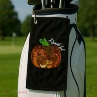 Thankful Abstract Pumpkin Thanksgiving Golf Towel thumb 2
