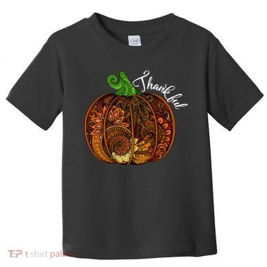 Thankful Abstract Pumpkin Thanksgiving Toddler T-Shirt