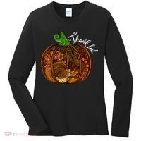 Thankful Abstract Pumpkin Thanksgiving Women's Long Sleeve Shirt thumb 0