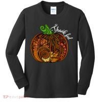 Thankful Abstract Pumpkin Thanksgiving Kids Long Sleeve Shirt thumb 0