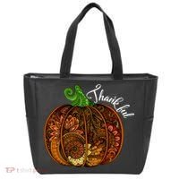 Thankful Abstract Pumpkin Thanksgiving Tote Bag thumb 0