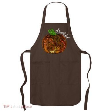 Thankful Abstract Pumpkin Thanksgiving Apron