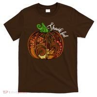Thankful Abstract Pumpkin Thanksgiving T-Shirt thumb 0