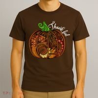 Thankful Abstract Pumpkin Thanksgiving T-Shirt thumb 3