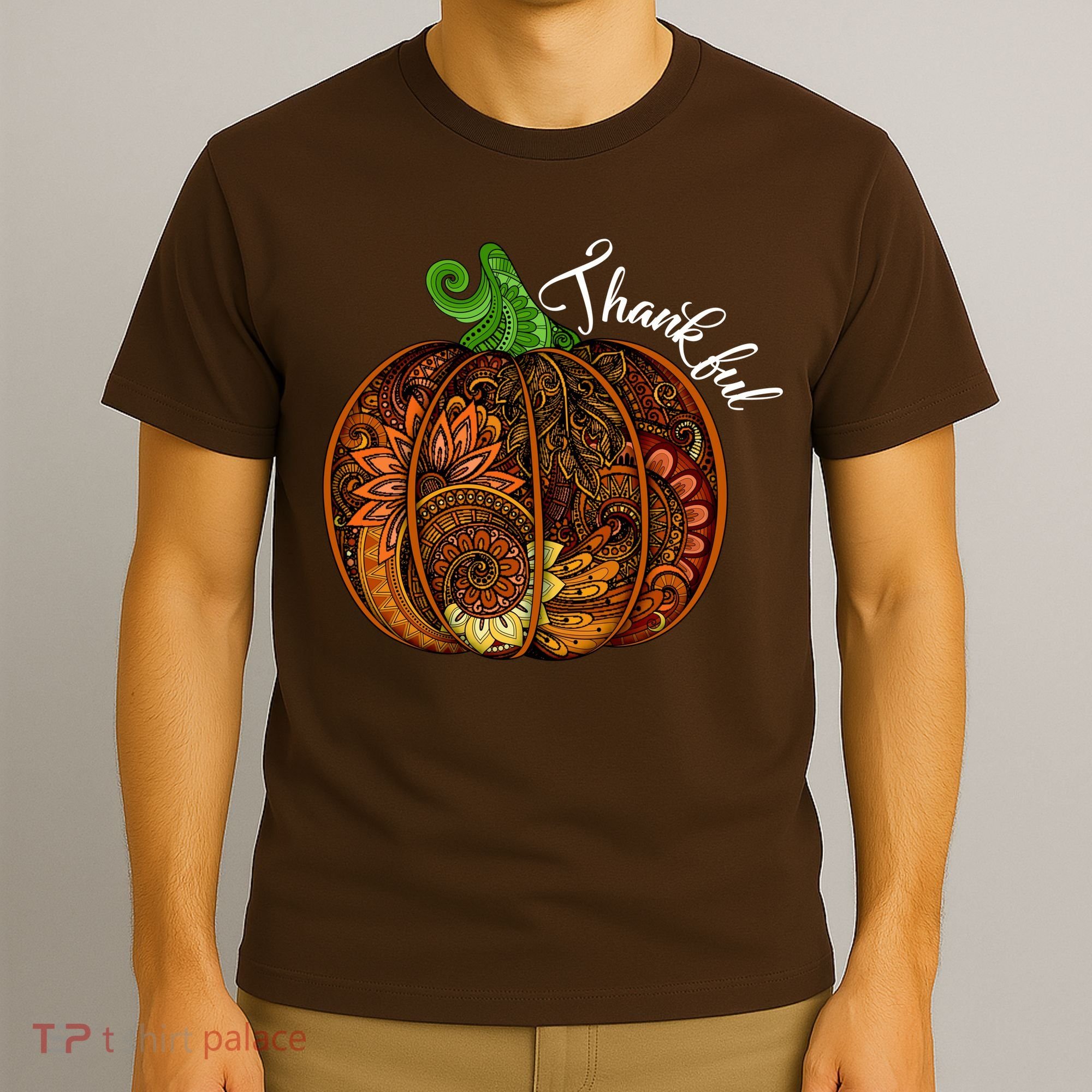 Thankful Abstract Pumpkin Thanksgiving T-Shirt