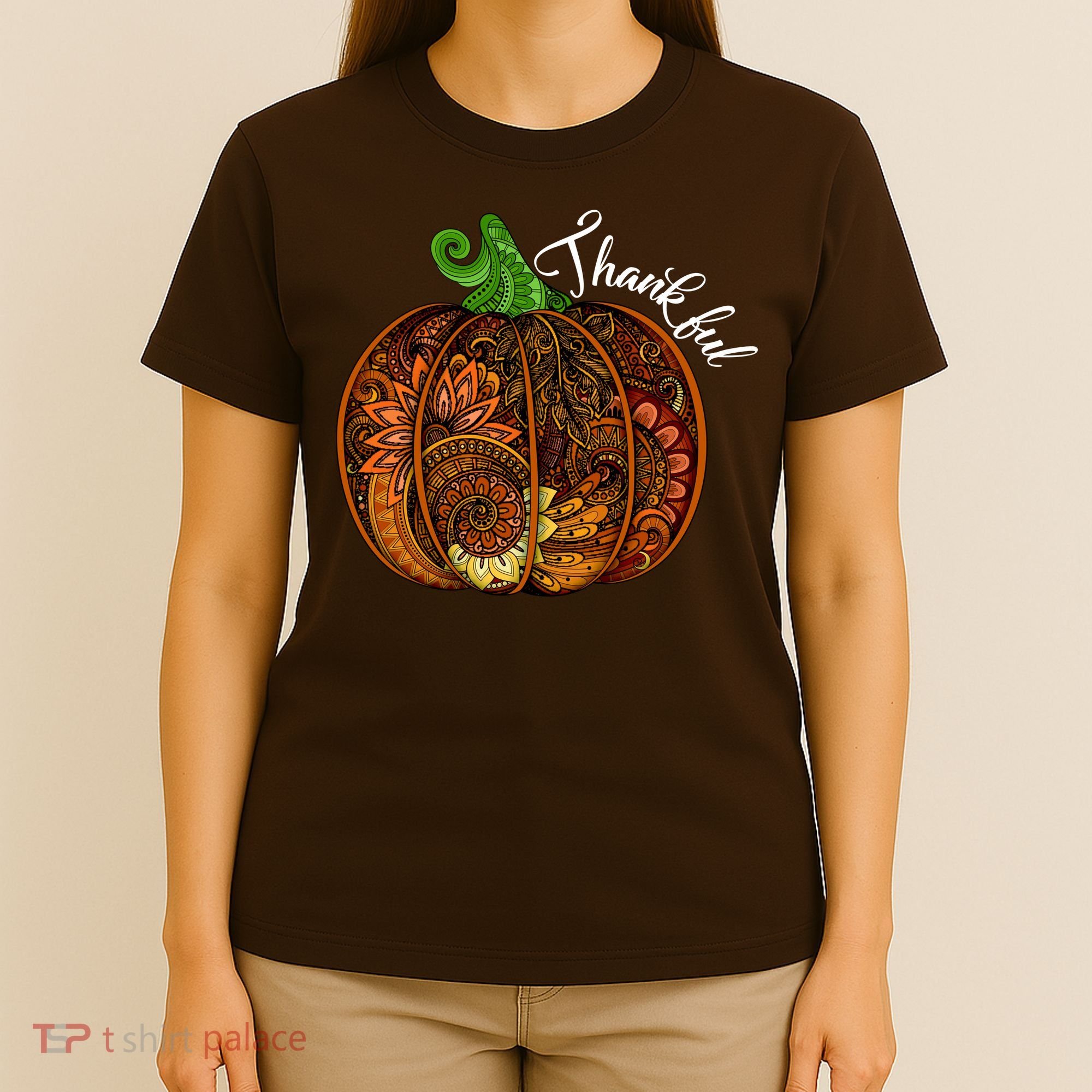Thankful Abstract Pumpkin Thanksgiving T-Shirt