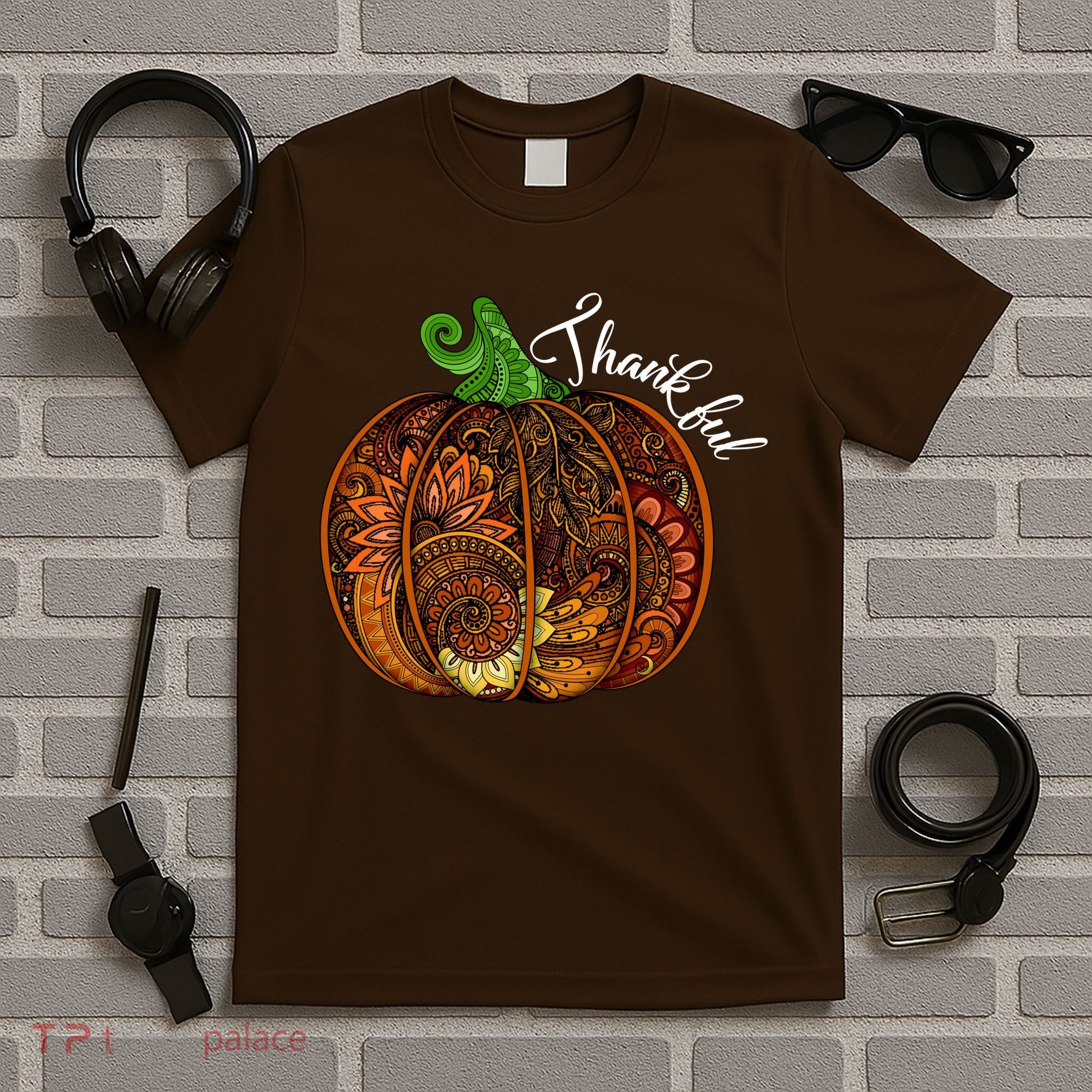 Thankful Abstract Pumpkin Thanksgiving T-Shirt
