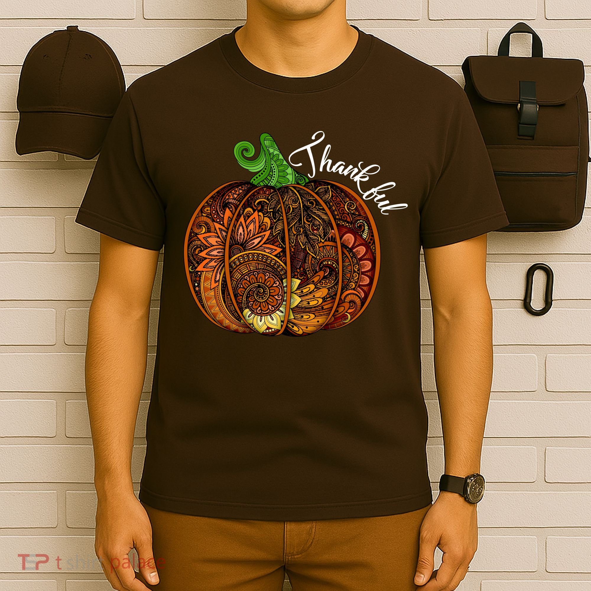 Thankful Abstract Pumpkin Thanksgiving T-Shirt