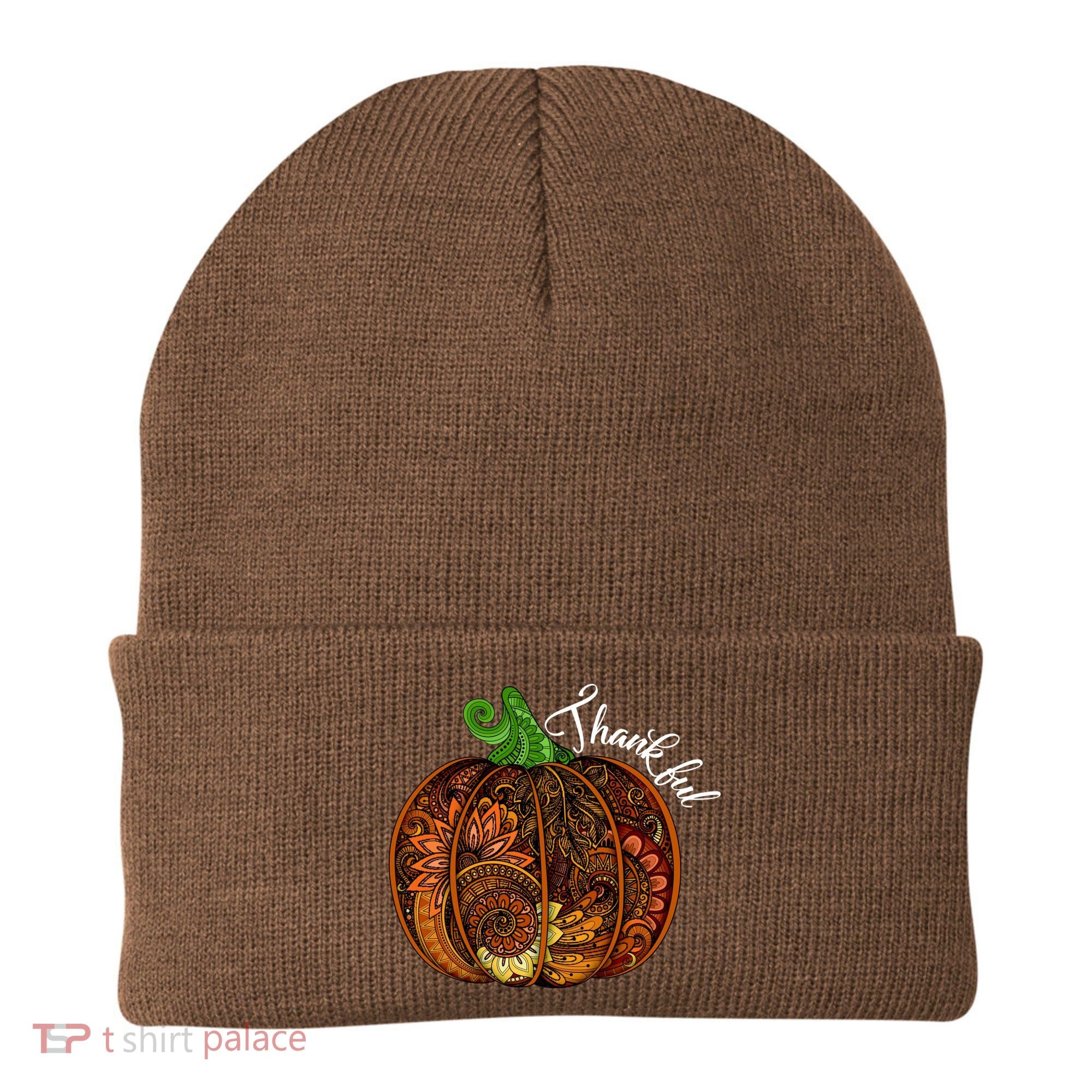 Thankful Abstract Pumpkin Thanksgiving Beanie