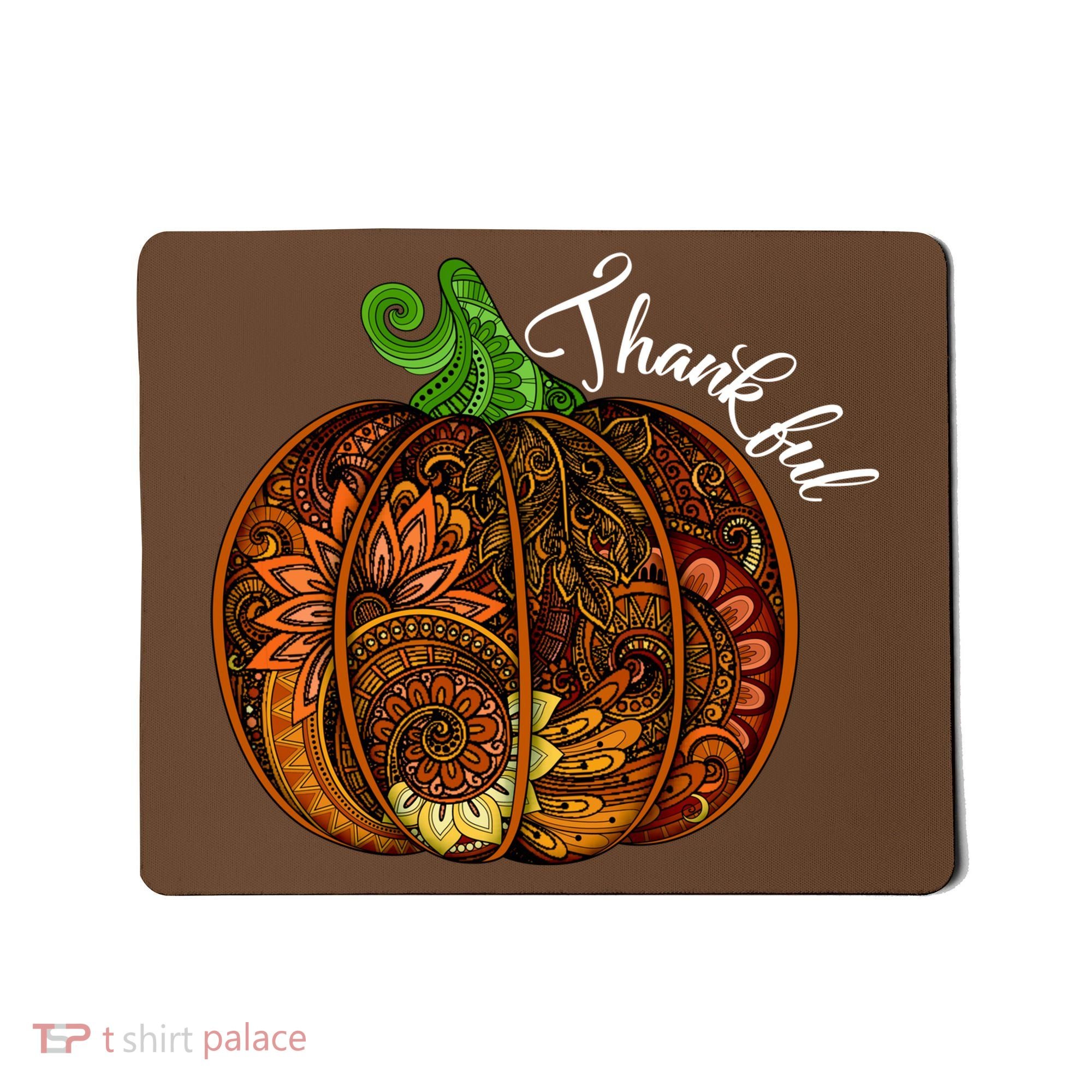 Thankful Abstract Pumpkin Thanksgiving Mousepad