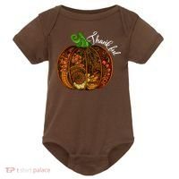 Thankful Abstract Pumpkin Thanksgiving Baby Bodysuit thumb 0