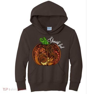 Thankful Abstract Pumpkin Thanksgiving Kids Hoodie
