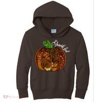 Thankful Abstract Pumpkin Thanksgiving Kids Hoodie thumb 0