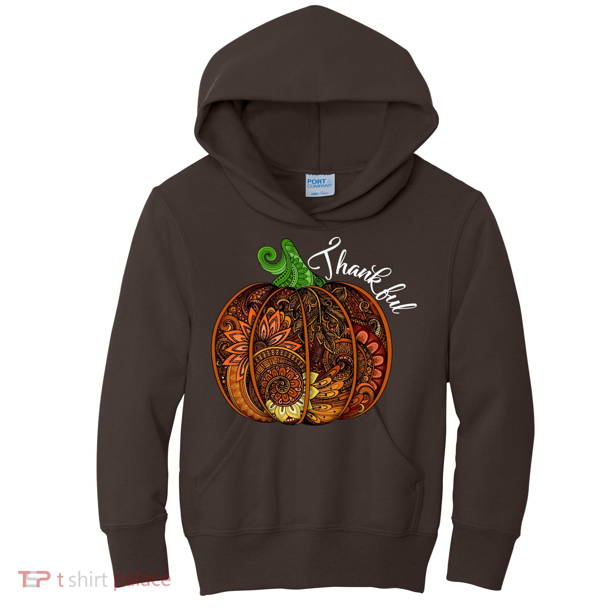 Thankful Abstract Pumpkin Thanksgiving Kids Hoodie