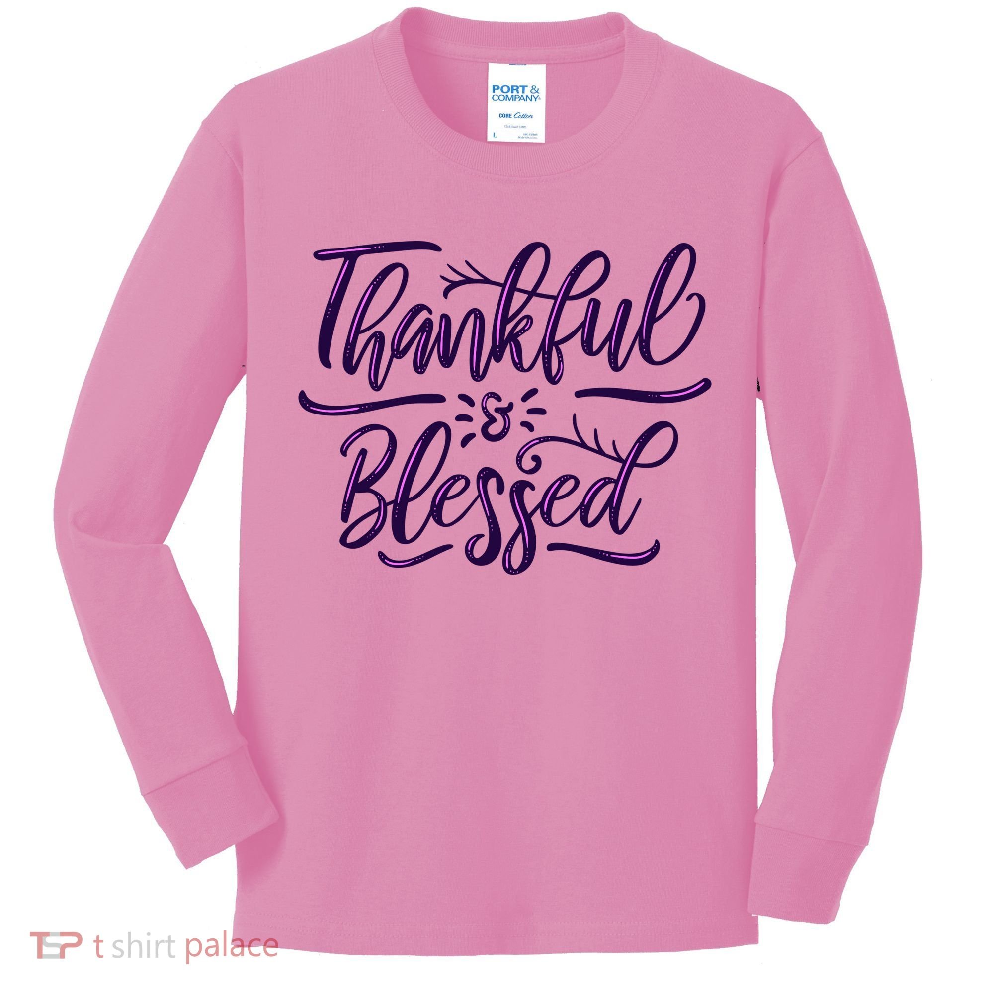 Thankful And Blessed Kids Long Sleeve Shirt